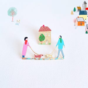 Story No.006 I Encounter I Brass Brooch I Hand Painted I Handmade in England I Story Jewellery