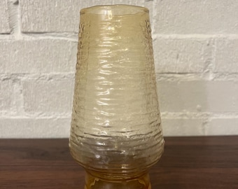 Anchor Hocking Amber Yellow Textured Soreno Glass Hurricane Chimney Globe Shade