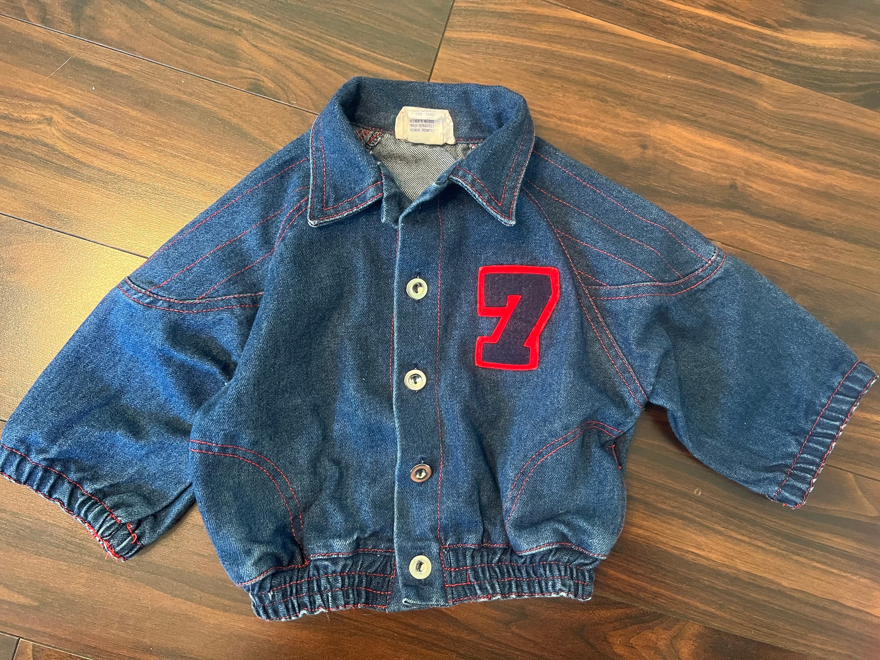 Vintage Infant 12-18 Months Denim Jacket Number 7 - Etsy