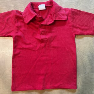 Boys Vintage Red Sears Size 8 polo 1980’s clothing old fashion