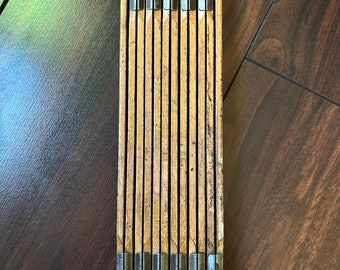 Vintage Lufkin Wooden 72” ruler foldable folding measuring tool