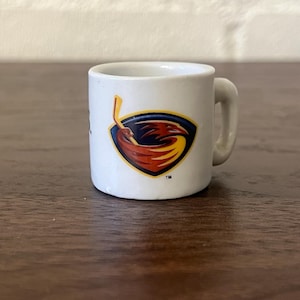 Vintage ceramic Atlanta Thrashers miniature coffee cup mug NHL Hockey mini