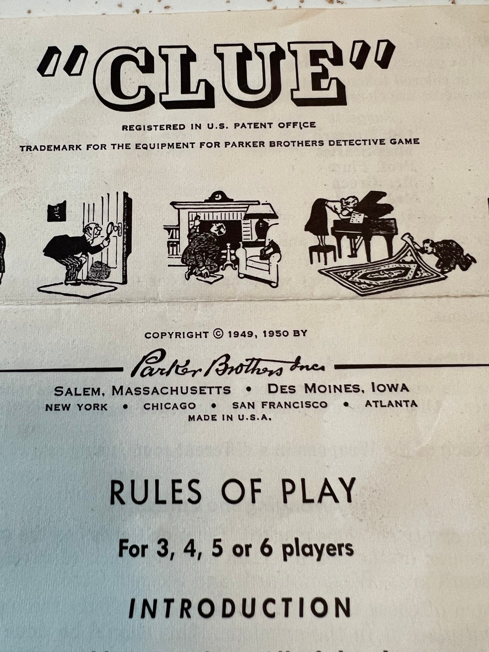 Vintage 1960s Clue Board Game Instructions 1950 Etsy