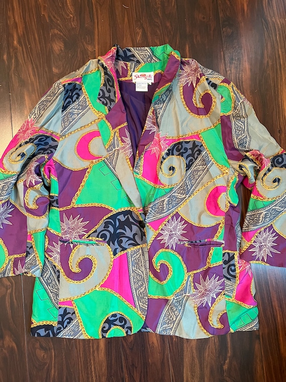 Vintage Shangrila Silks Xl Jacket 1990’s ladies fa