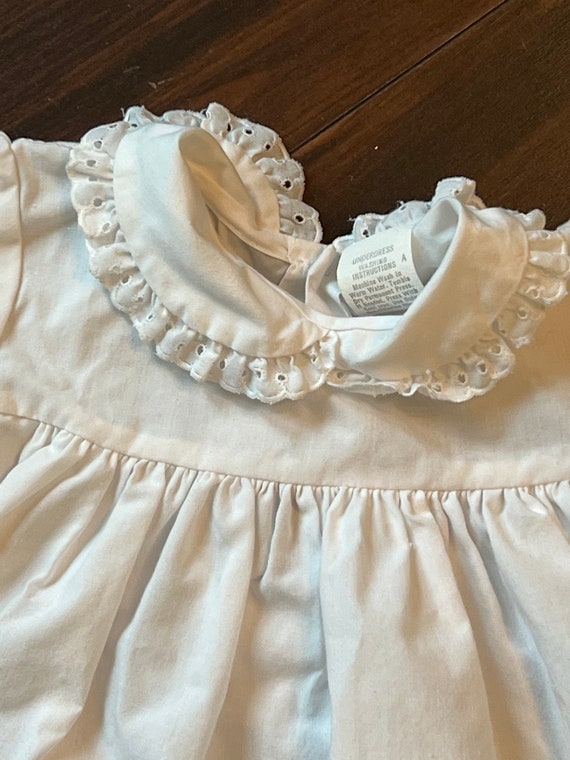 Vintage white baby girls 12 months dress 1980’s f… - image 4