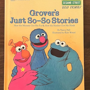 Vintage 1987 Grovers Just So-So Stories Sesame Street Silly Stories A Golden Book