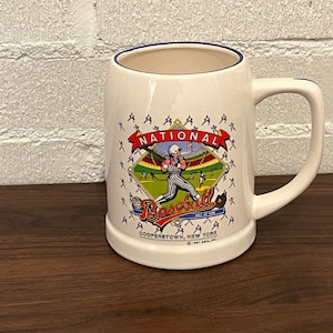 Vintage 1987 Cooperstown National Baseball Hall of Fame beer mug stein mlb Major League Baseball New York