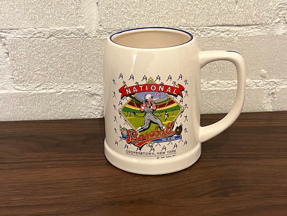 Vintage 1987 Cooperstown National Baseball Hall of Fame beer mug stein mlb Major League Baseball New York