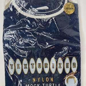 Ladies New old stock medium nylon mock turtleneck navy
