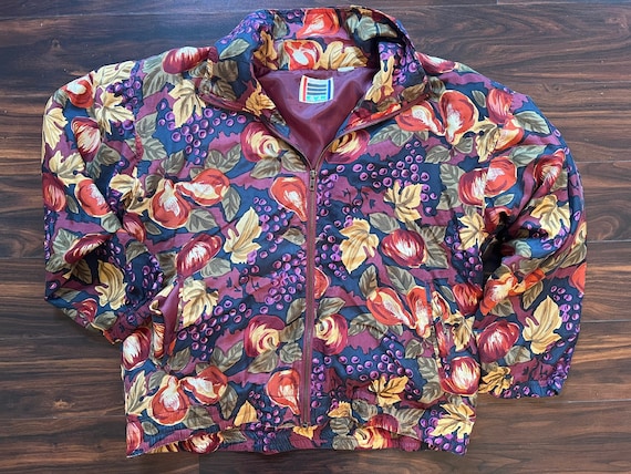 Vintage Women's 1980's EVR Silk Abstract Jacket Small S Clothing