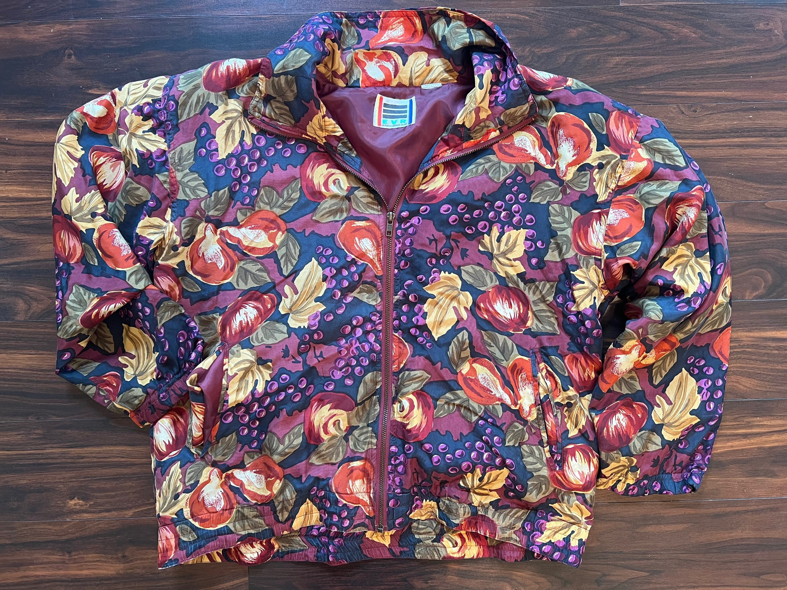 Vintage Women's 1980's EVR Silk Abstract Jacket Small S Clothing