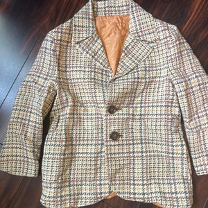 Vintage Toddler Boys 12-18  Jacket retro 1960’s clothing old plaid