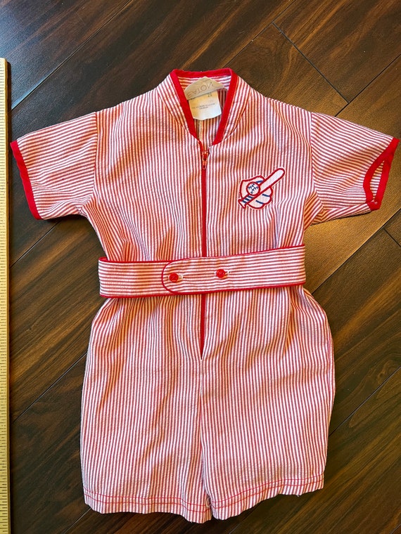 Vintage 1980’s infant baseball out with hat 24 mon