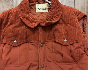 Vintage 1970’s Hi Gear Brown Rust Corduroy Vest XL Mens
