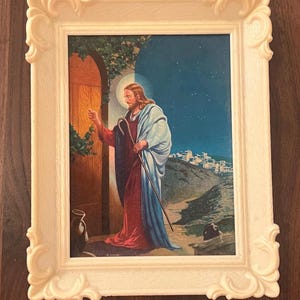 Vintage Jesus religious framed wall decor print W Victor Guinness