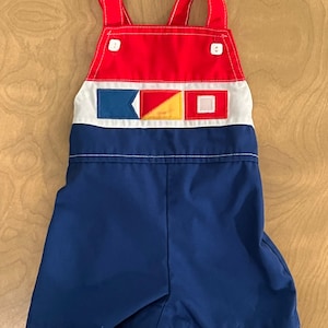 Vintage 1980’s Health-Tex baby boy nautical outfit overalls 12 months