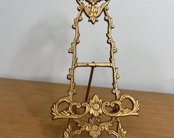 Vintage Goldtone ornate easel for pictures books stand