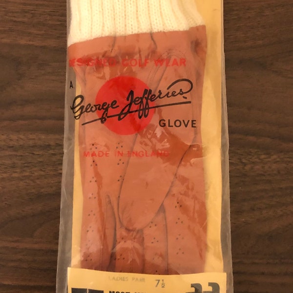 Vintage NOS Women’s George Jefferies leather golf gloves size 7 1/2 golfing