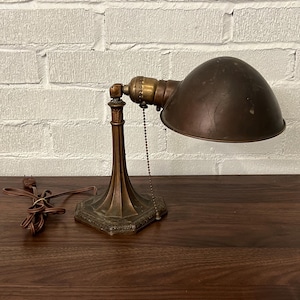Vintage Art Deco desk lamp ornate antique metal
