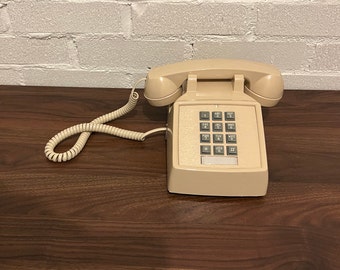 Cortelco ITT 250044-VBA-20M Telephone Retro Push Button Desk Phone Almond USA