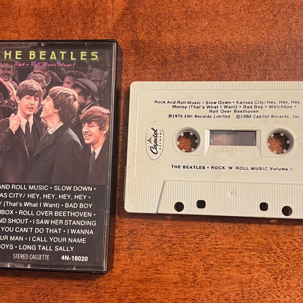 Vintage The Beatles Cassette tape 1980 Capitol Records Rock and Roll Music Twist & Shout I Saw Her Standing There Roll Over Beethoven