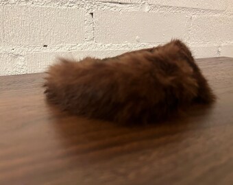 Vintage 1950’s rabbit Fur Collar made in Japan retro fashion made to look like mink