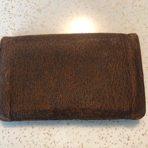 Vintage leather wallet bifold soft lightweight worn distressed leather