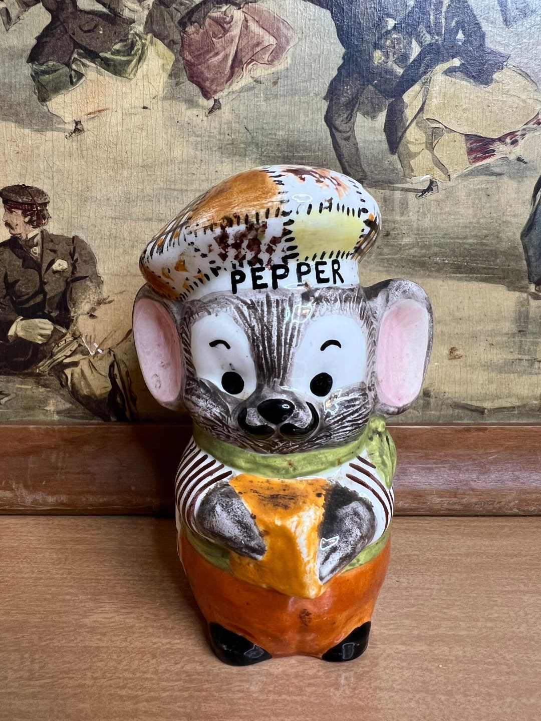 Vintage Ceramic Hobbyist Mouse Pepper Shaker Anthropomorphic Cheese Old ...