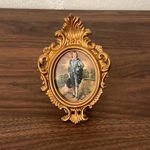 Vintage Blue Boy  framed picture ornate frame wall decor easel back Hong Kong