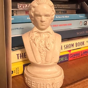 Small vintage Beethoven Bust white decor