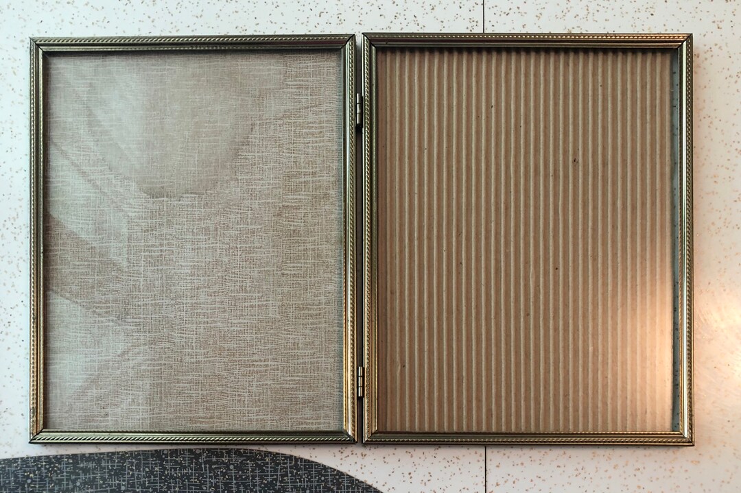 Vintage Gold Metal Bifold 8x10 Picture Frame Ornate Old Photograph ...