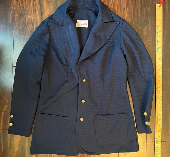 Vintage Bradley Navy Polyester blazer size small … - image 1