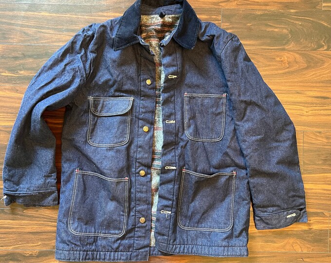 Vintage 1970s Wrangler Denim Blue Bell Quality Chore Jacket Coat ...