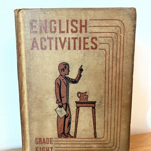 Vintage 1936 English Activities Book Grade 8 old school textbook grammar