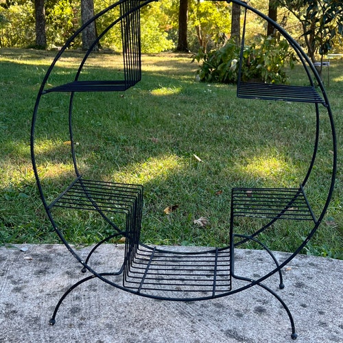 Vintage Mid Century Modern Round Wall Shelf White Circular Etsy