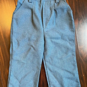 Vintage Health-Tex blue pants  size 3 3t slacks with belt 1980’s fashion boys kids