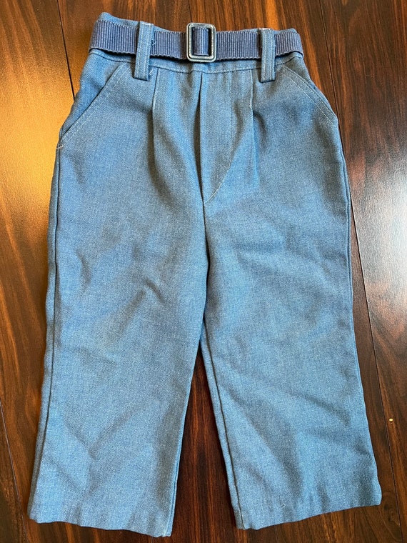 Vintage Health-Tex blue pants  size 3 3t slacks w… - image 1