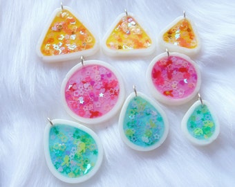 Pastel Glitter Charm Necklace