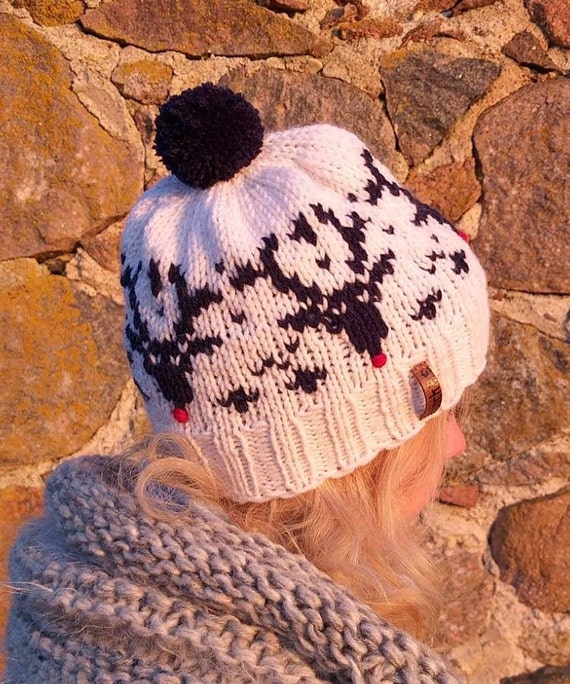 Knit Hats Reindeer, White Hat Winter, Hats With Deer  display picture 1