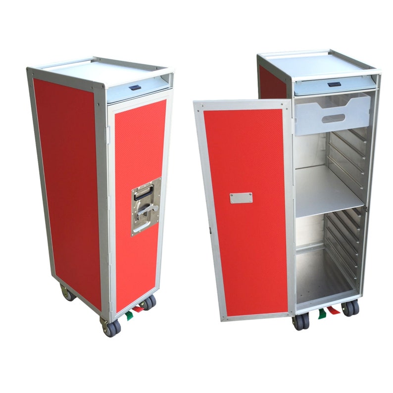 Skycart™ Authentic Airline Trolley Stylish Red Carbon Etsy