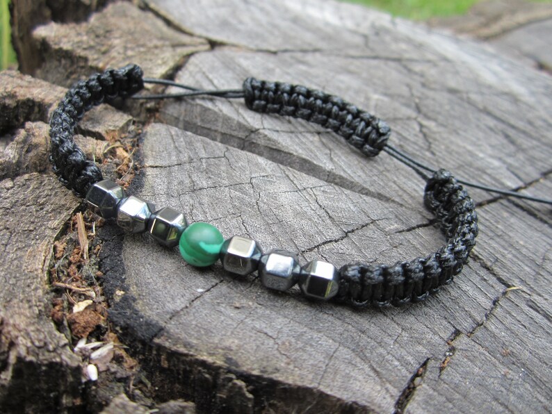 Emerald bracelet men Elegant Bracelet for men Boho mens | Etsy