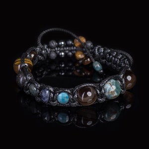 Bracelet pour homme Opale noire Apatite Onyx Sodalite Oeil de tigre Lave Bijoux spirituels pour hommes de MilaMJewelry. image 5