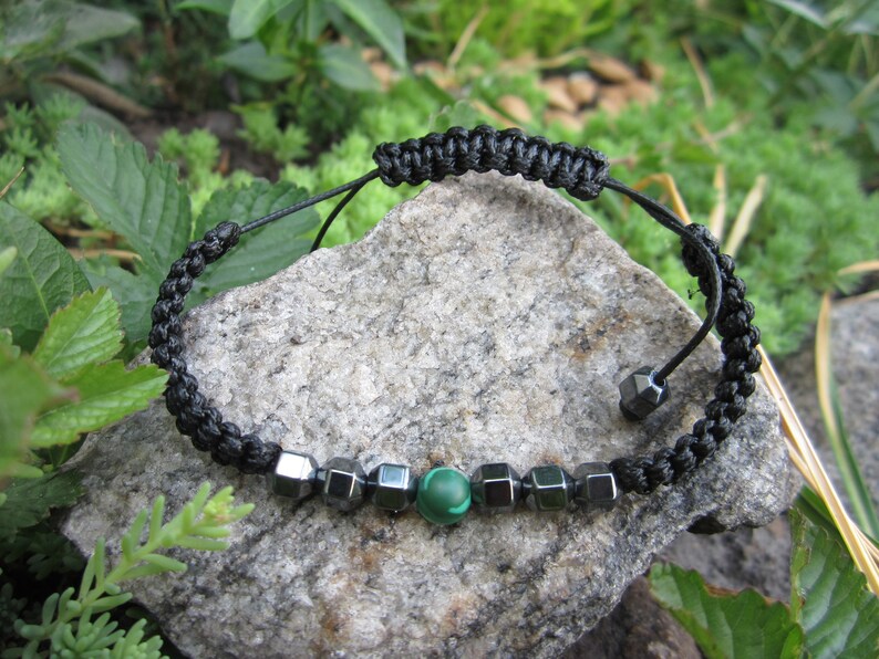 Emerald bracelet men Elegant Bracelet for men Boho mens | Etsy