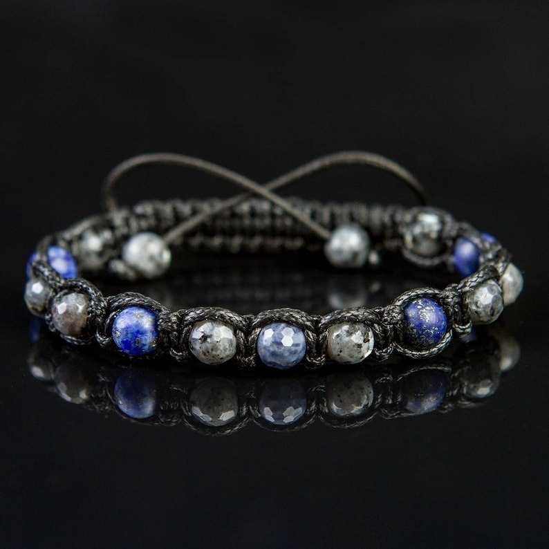 Men's Bracelet Sapphire Gemstone Blue Lapis Lazuli - Etsy