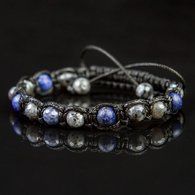 Men's Bracelet Sapphire Gemstone Blue Lapis Lazuli - Etsy