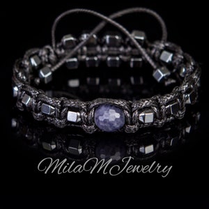 Men's Sapphire Bracelet, Minimalist Men's Gemstone Bracelet. Meaningful Gifts for Men. Bracelet of Protection and Success.