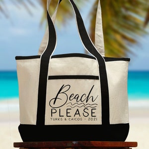 Custom Beach Tote, Customized Beach Tote Bag, Custom Beach Bag, Beach Please Bag