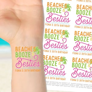 Custom Tattoos - Beach Party Favors for Adults - Beach Girls Trip Accessories - Women&#39;s Beach Birthday Favors Personalized Temporary Tattoos