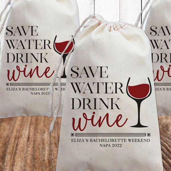 Winery Bachelorette Party Favor Bags - Napa Girls Trip Gift Bags - Wine Tasting Vacation Bags - Wine Party Supplies - Sonoma Vineyard Trip