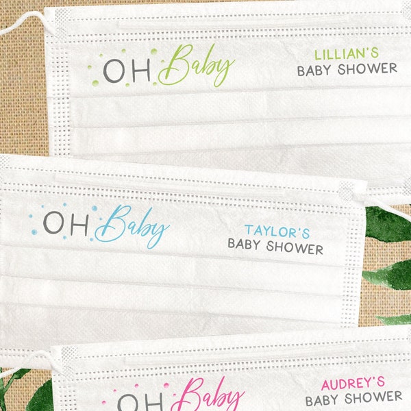 Baby Shower Face Mask Etsy